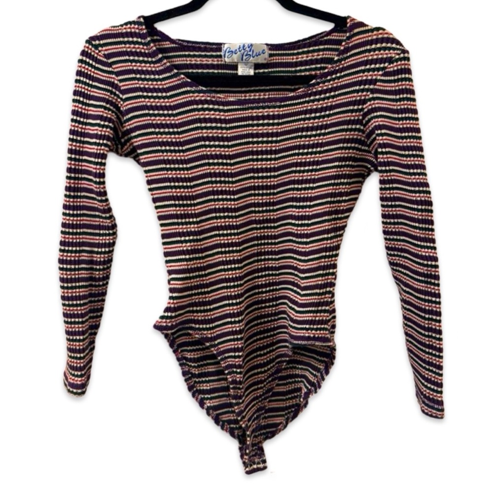 Vintage 90s y2k striped bodysuit